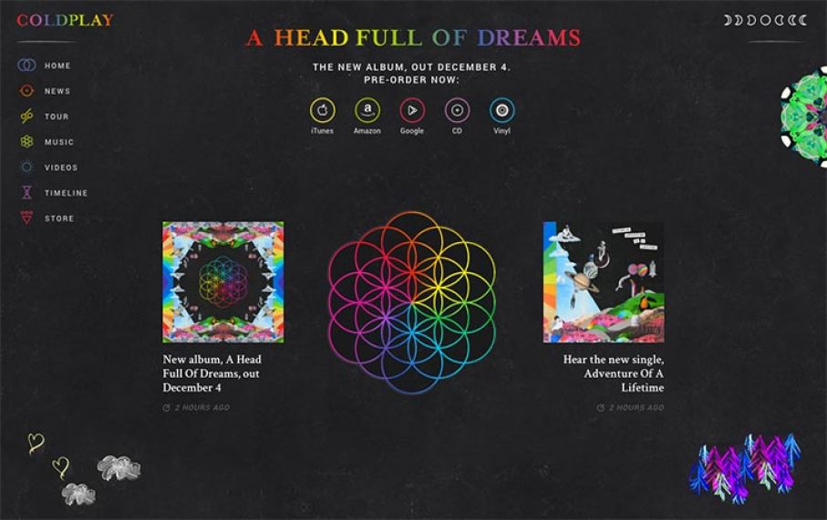 E' online il nuovo Coldplay.com